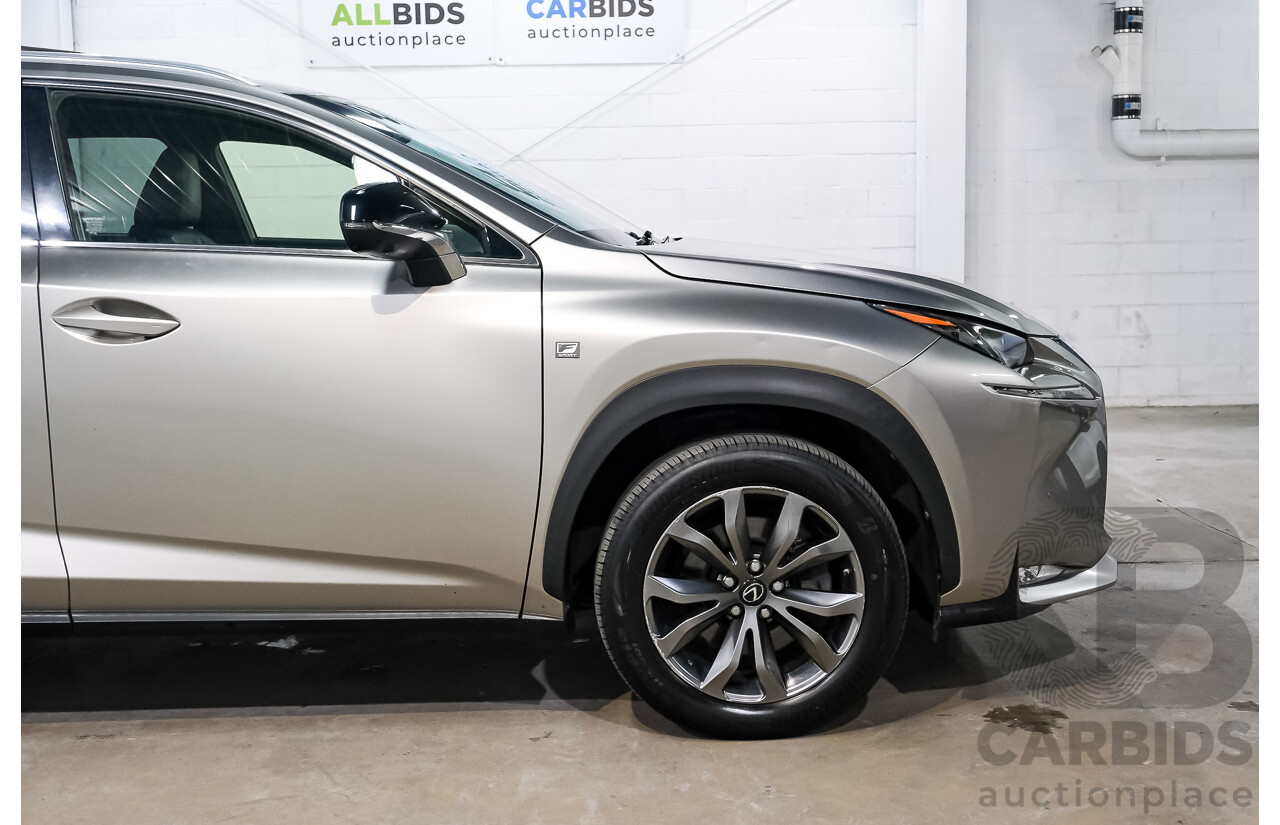08/2015 Lexus Nx300h F-SPORT HYBRID (AWD) AWD AYZ15R 4D Wagon Silver Or Chrome 2.5L