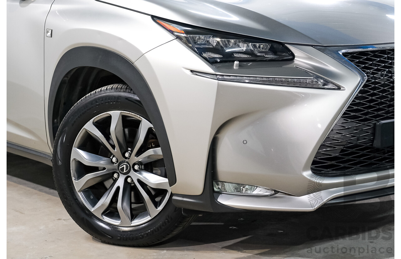 08/2015 Lexus Nx300h F-SPORT HYBRID (AWD) AWD AYZ15R 4D Wagon Silver Or Chrome 2.5L
