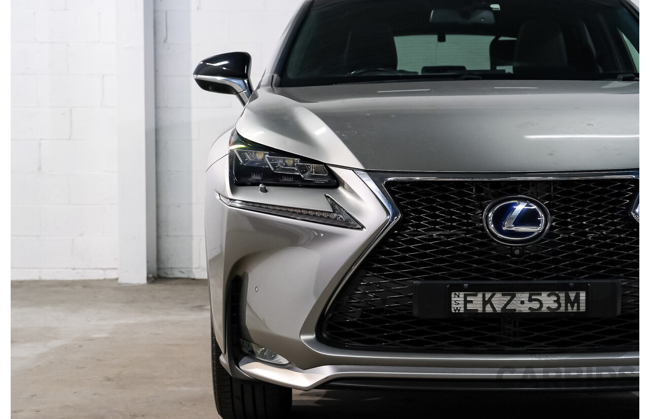 08/2015 Lexus Nx300h F-SPORT HYBRID (AWD) AWD AYZ15R 4D Wagon Silver Or Chrome 2.5L