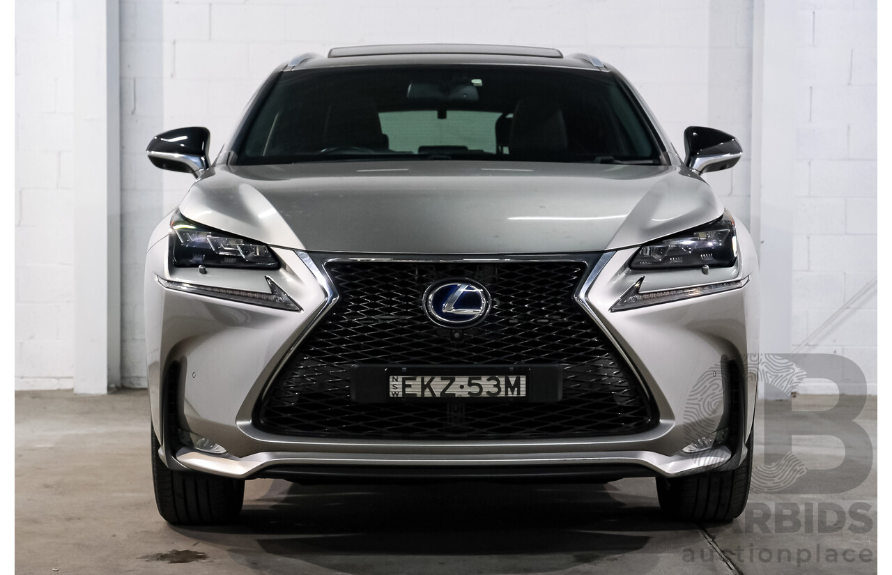 08/2015 Lexus Nx300h F-SPORT HYBRID (AWD) AWD AYZ15R 4D Wagon Silver Or Chrome 2.5L