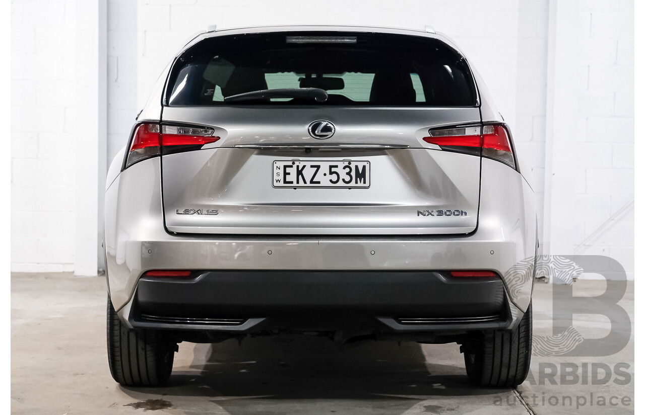 08/2015 Lexus Nx300h F-SPORT HYBRID (AWD) AWD AYZ15R 4D Wagon Silver Or Chrome 2.5L