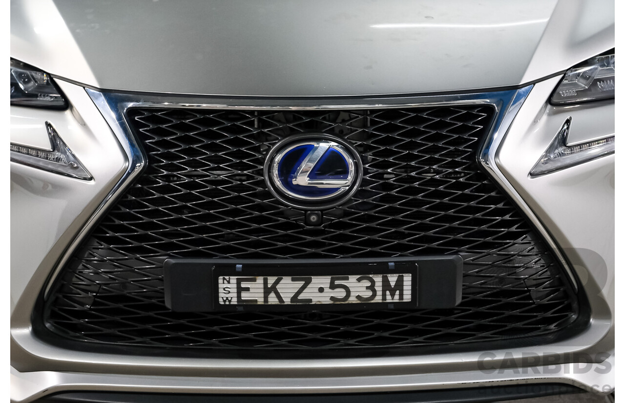 08/2015 Lexus Nx300h F-SPORT HYBRID (AWD) AWD AYZ15R 4D Wagon Silver Or Chrome 2.5L