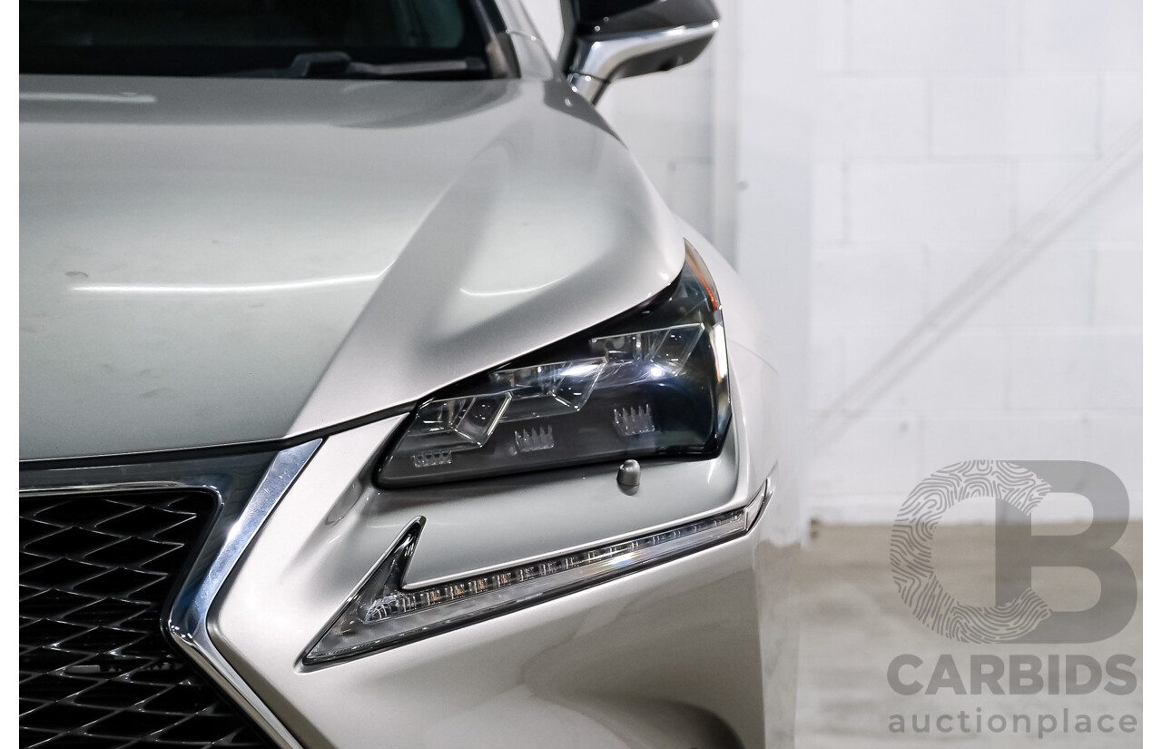 08/2015 Lexus Nx300h F-SPORT HYBRID (AWD) AWD AYZ15R 4D Wagon Silver Or Chrome 2.5L