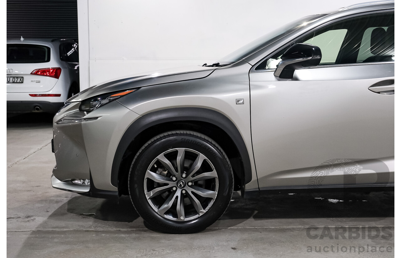08/2015 Lexus Nx300h F-SPORT HYBRID (AWD) AWD AYZ15R 4D Wagon Silver Or Chrome 2.5L