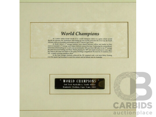 1661133 · Framed 2002 World Champions 2nd Test Australia V South Africa World Champions Photo Print Montage
