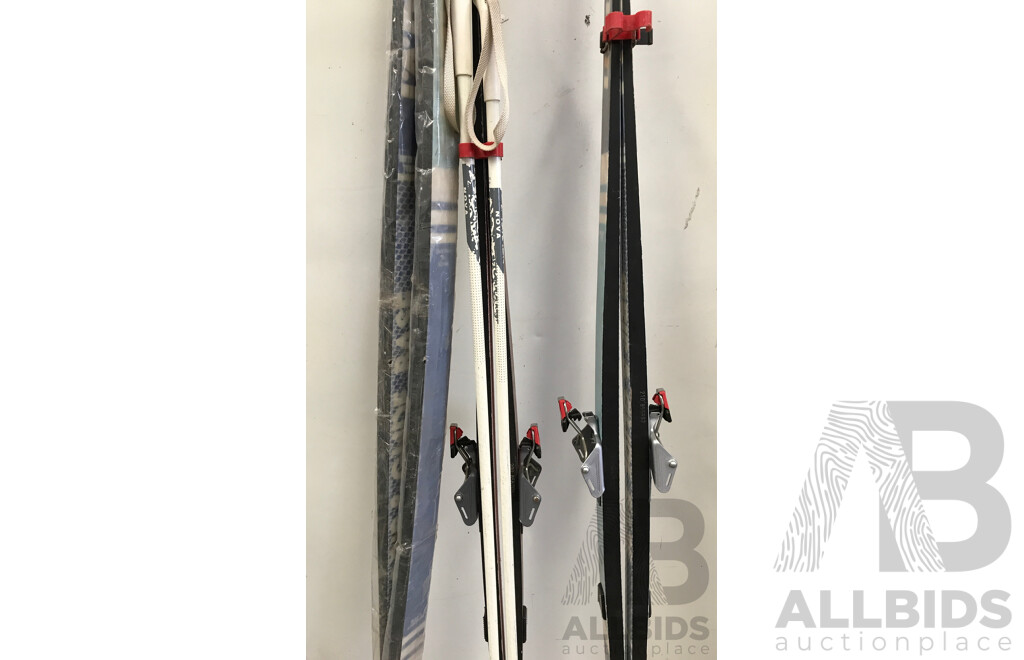 Assorted Jarvinen Skis and Dinsport XL Eskimo Ski Boots