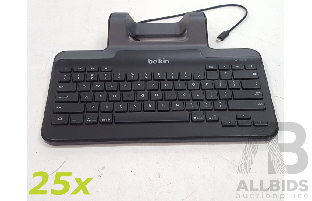 1660771 · Belkin (B2B130) Wired Keyboard with Stand for iPad - Lot of Approximately 25