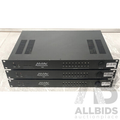 Australian Monitor (IN400) Composite/Stereo Audio AV Switching Amplifier - Lot of Three