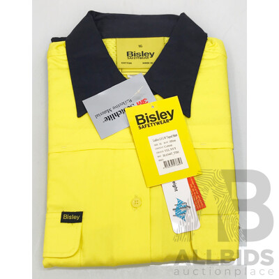 Bisley Ladies Long Sleeve Taped Work Shirts (Assorted Sizes) - Lot of 5