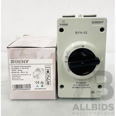 DC Isolator 1000V 32A IP66 - Lot of 20 - ORP $760