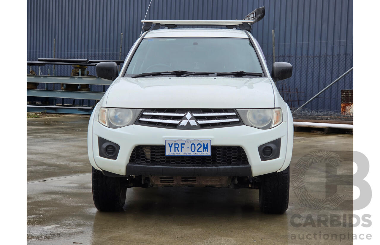 06/2013 Mitsubishi Triton GLX (4x4) MN MY13 Double Cab Utility White Turbo Diesel 2.5L