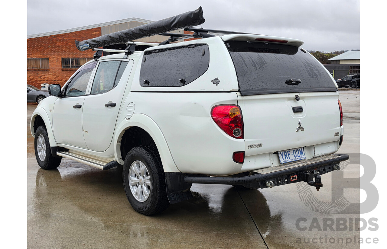 06/2013 Mitsubishi Triton GLX (4x4) MN MY13 Double Cab Utility White Turbo Diesel 2.5L