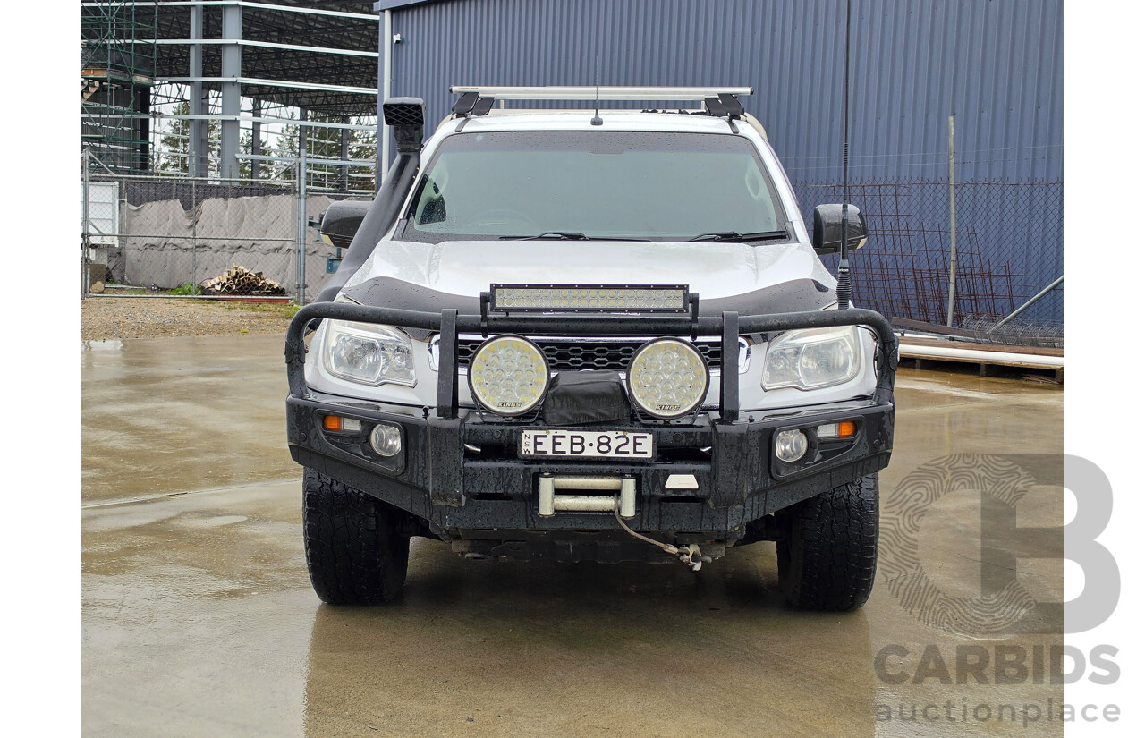 10/2013 Holden Colorado LX (4x4) RG Crew Cab P/Up White Turbo 2.8L