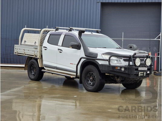 10/2013 Holden Colorado LX (4x4) RG Crew Cab P/Up White Turbo 2.8L