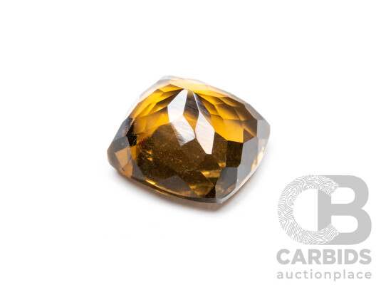 1660576 · 8.76ct Cushion Cut Natural Dark Yellow Citrine
