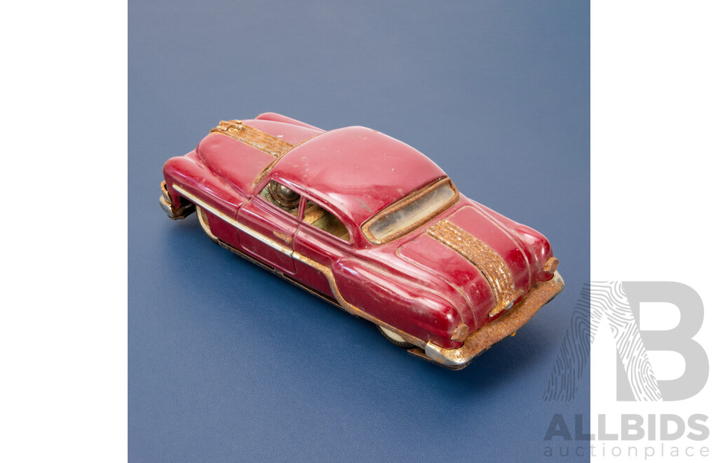 Vintage Ashai Pressed Steel 1954 Pontiac Star Chief Toy Car, Made in Japan