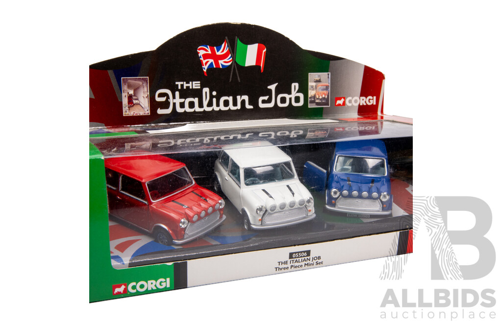 Four Boxed Corgi Classics Minis Including Mr Bean's Mini and the Italian Job Set - 1:36 Scale