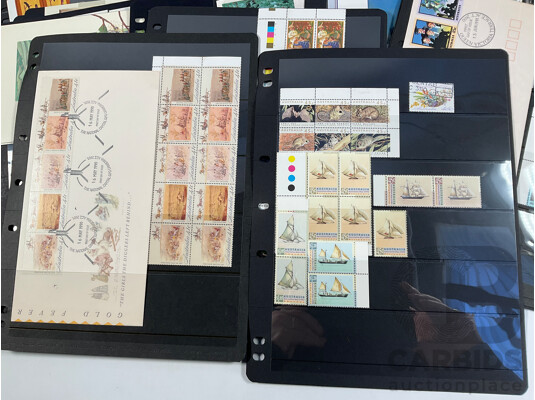 Collection of Australian Stamps, Mostly Mint Including Strips, Blocks, Gutters, Selvage, Packs, Joint Issue, First Day Covers