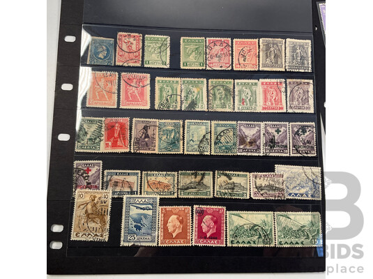 Collection of Italy and Greece Stamps Spanning 1880's to 1980's, Hermes, Sets, Imperfs, Overprints
