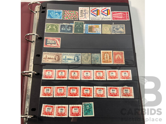 Album of Vintage and Antique International Stamps Including Hungary, Malta, Ireland, Maldives, Luxembourg, Liberia, Indonesia, Netherlands, Kenya, Jordan, Libam, Latvia, Iran