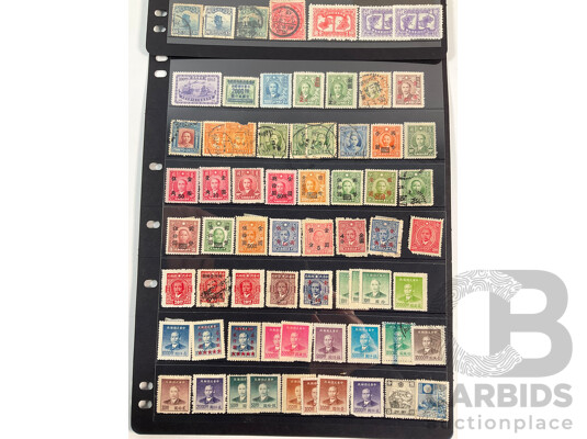 Collection of China and Manchukuo Stamps Including Dr Sun Yat Sen, Overprints and Mint Hinged