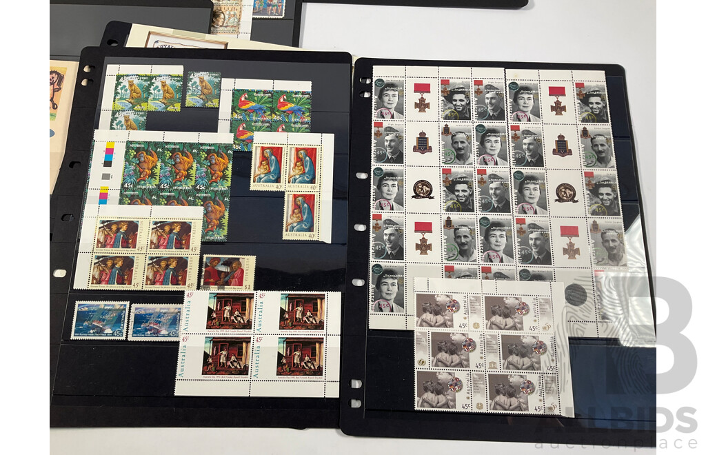 Collection of Australian Stamps, Mostly Mint Including Strips, Blocks, Gutters, Selvage, Packs, Joint Issue, First Day Covers
