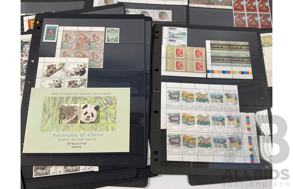 Collection of Australian Stamps, Mostly Mint Including Strips, Blocks, Gutters, Selvage, Packs, Joint Issue, First Day Covers