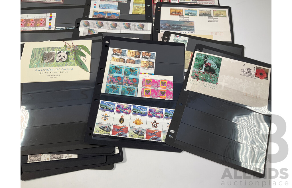 Collection of Australian Stamps, Mostly Mint Including Strips, Blocks, Gutters, Selvage, Packs, Joint Issue, First Day Covers