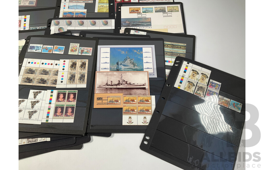 Collection of Australian Stamps, Mostly Mint Including Strips, Blocks, Gutters, Selvage, Packs, Joint Issue, First Day Covers