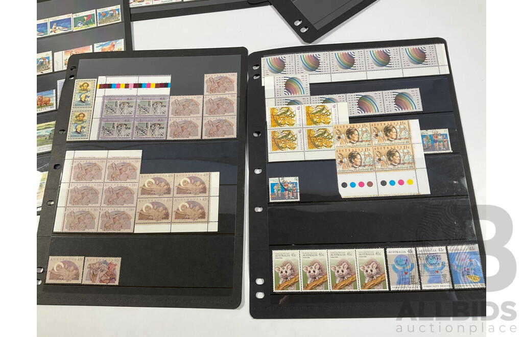 Collection of Australian Stamps, Mostly Mint Including Strips, Blocks, Gutters, Selvage, Packs, Joint Issue, First Day Covers