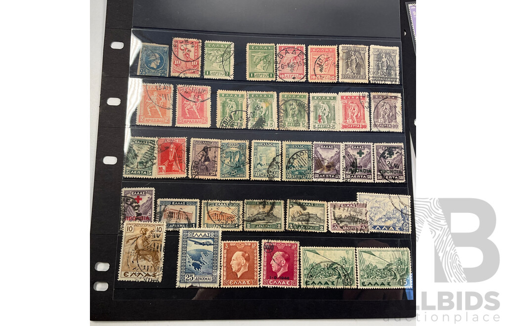 Collection of Italy and Greece Stamps Spanning 1880's to 1980's, Hermes, Sets, Imperfs, Overprints