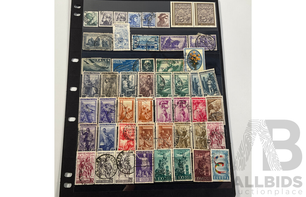 Collection of Italy and Greece Stamps Spanning 1880's to 1980's, Hermes, Sets, Imperfs, Overprints