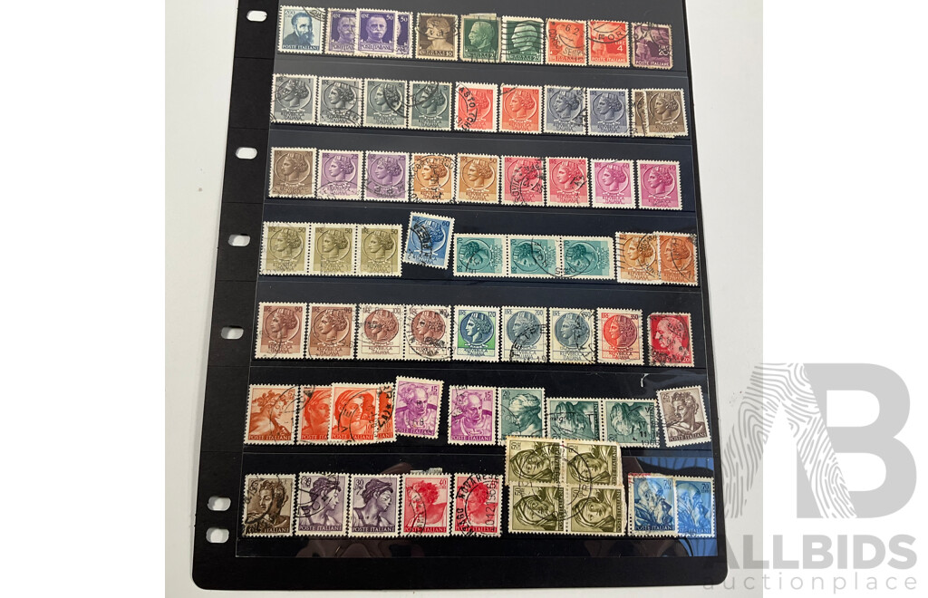 Collection of Italy and Greece Stamps Spanning 1880's to 1980's, Hermes, Sets, Imperfs, Overprints