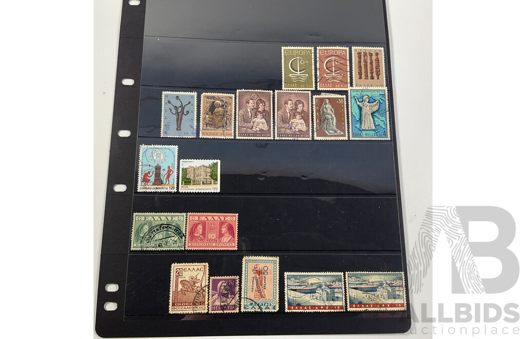Collection of Italy and Greece Stamps Spanning 1880's to 1980's, Hermes, Sets, Imperfs, Overprints