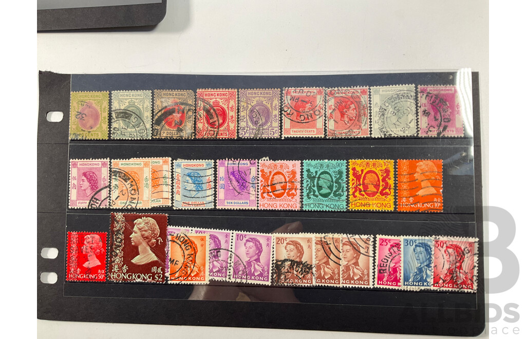 Collection Vintage Stamps Including China Dr Sun Yat Sen, Hong Kong KGV, QE2, Japan, Philippines, Malaysia, Macau, Israel, British Honduras, Ghana, Gold Coast, Overprints, Mints, Mint Hinged