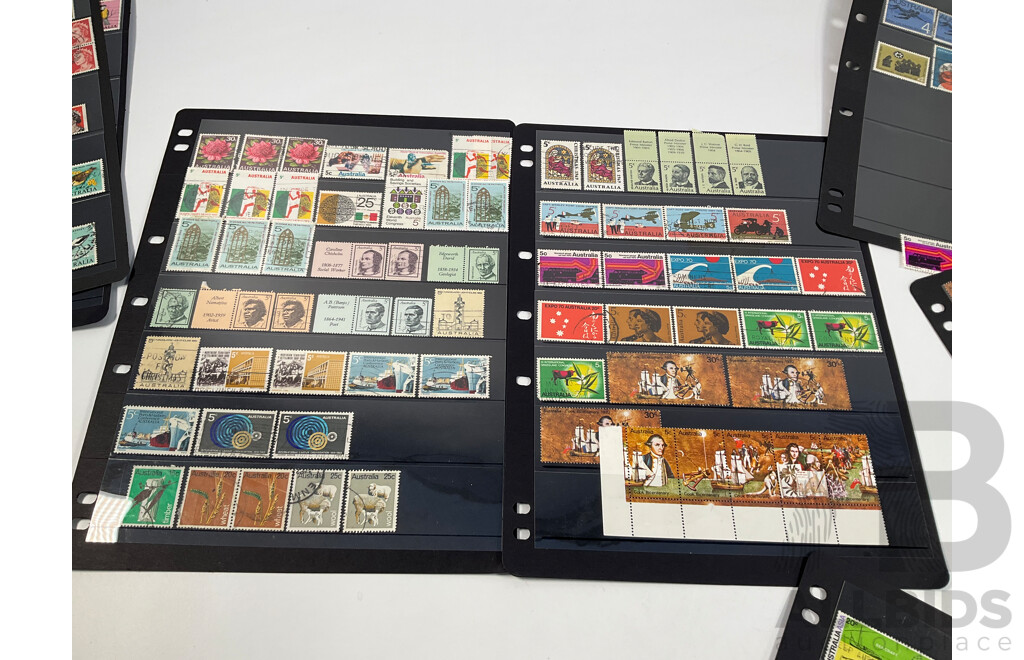 Collection of Australian Early Decimal Stamps Spanning 1966 to 1978 Including QE2, Sets, Perfins, Mint Strips and Blocks