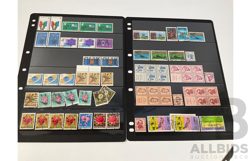 Collection of Australian Early Decimal Stamps Spanning 1966 to 1978 Including QE2, Sets, Perfins, Mint Strips and Blocks