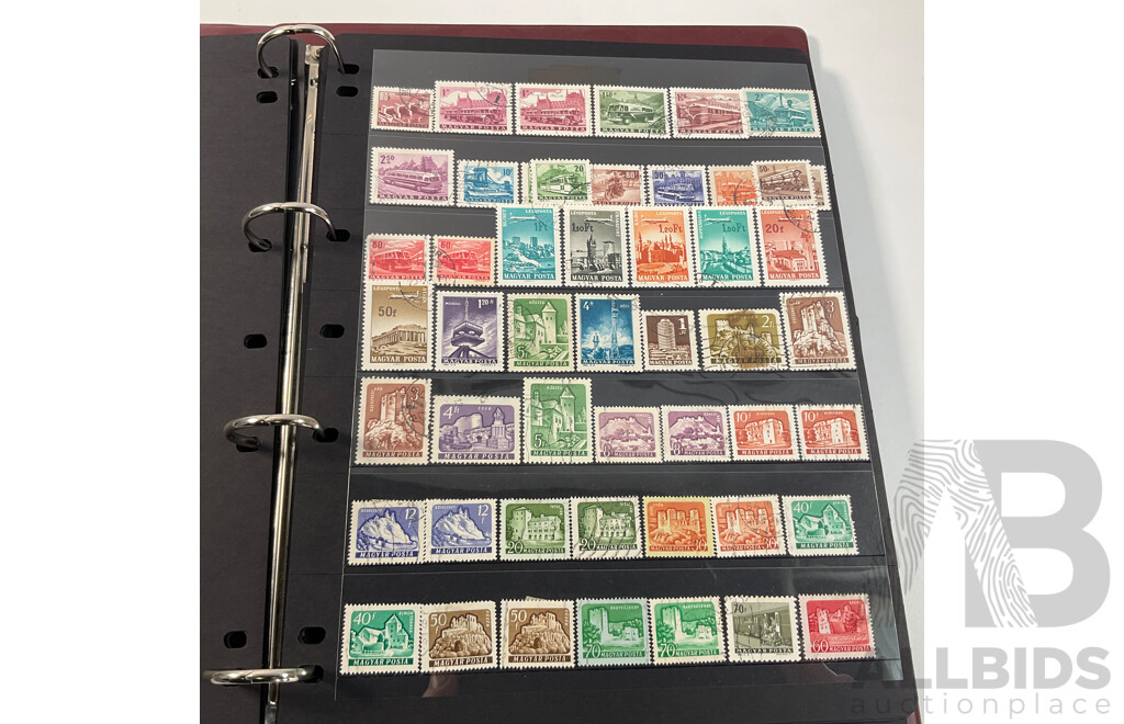 Album of Vintage and Antique International Stamps Including Hungary, Malta, Ireland, Maldives, Luxembourg, Liberia, Indonesia, Netherlands, Kenya, Jordan, Libam, Latvia, Iran
