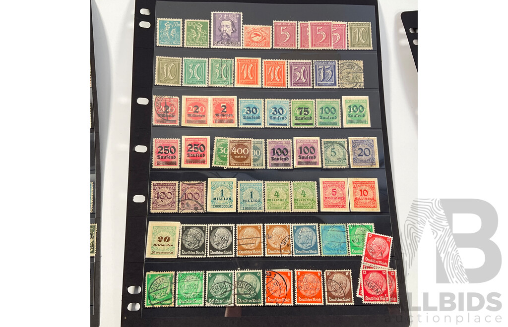 Collection of German Stamps Including 1903 Kingdom of Prussia, 1920's Hyperinflation Overprints- Twenty Billion, Hindenburg, Sets