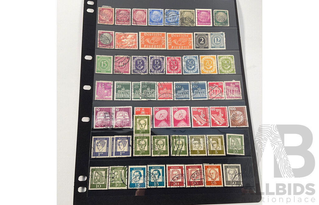 Collection of German Stamps Including 1903 Kingdom of Prussia, 1920's Hyperinflation Overprints- Twenty Billion, Hindenburg, Sets