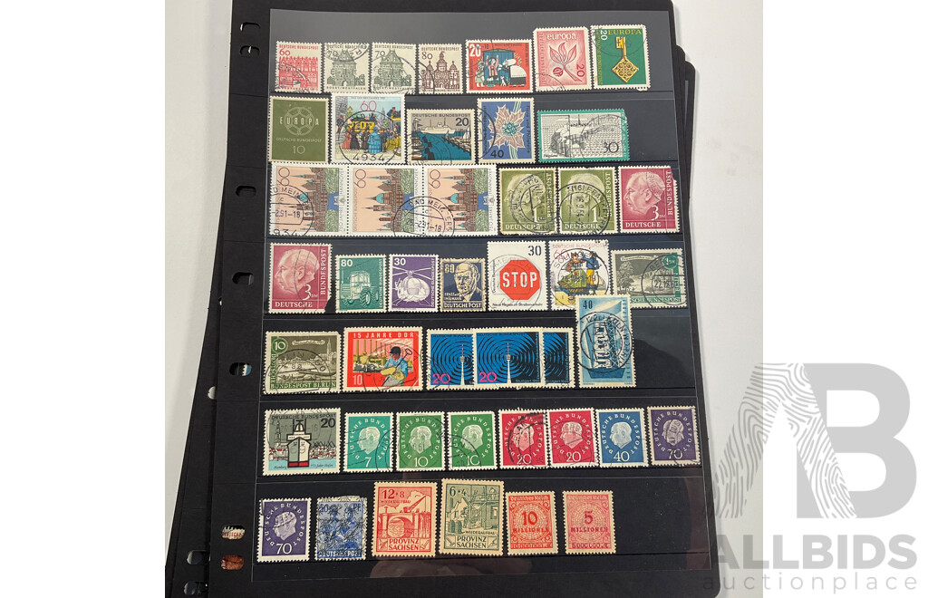 Collection of German Stamps Including 1903 Kingdom of Prussia, 1920's Hyperinflation Overprints- Twenty Billion, Hindenburg, Sets