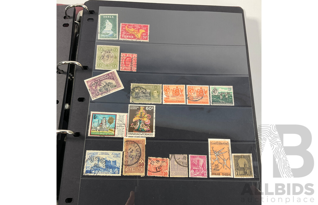 Album of Antique and Vintage International Stamps Including Brazil 1920's, Bolivia Mint 1950's Set, South Africa KGV, Sudan, Rwanda Mints, Tokelau Islands Mint Hinged, Tonga, Yemen, Manchukuo and More