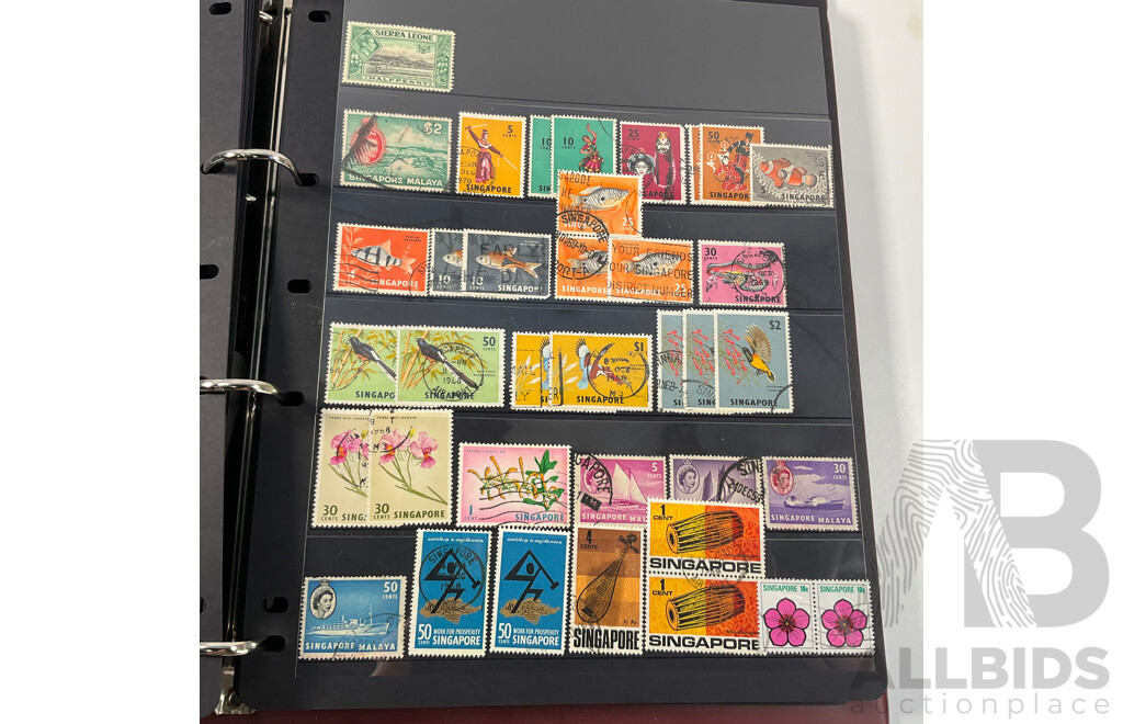 Album of Antique and Vintage International Stamps Including Brazil 1920's, Bolivia Mint 1950's Set, South Africa KGV, Sudan, Rwanda Mints, Tokelau Islands Mint Hinged, Tonga, Yemen, Manchukuo and More