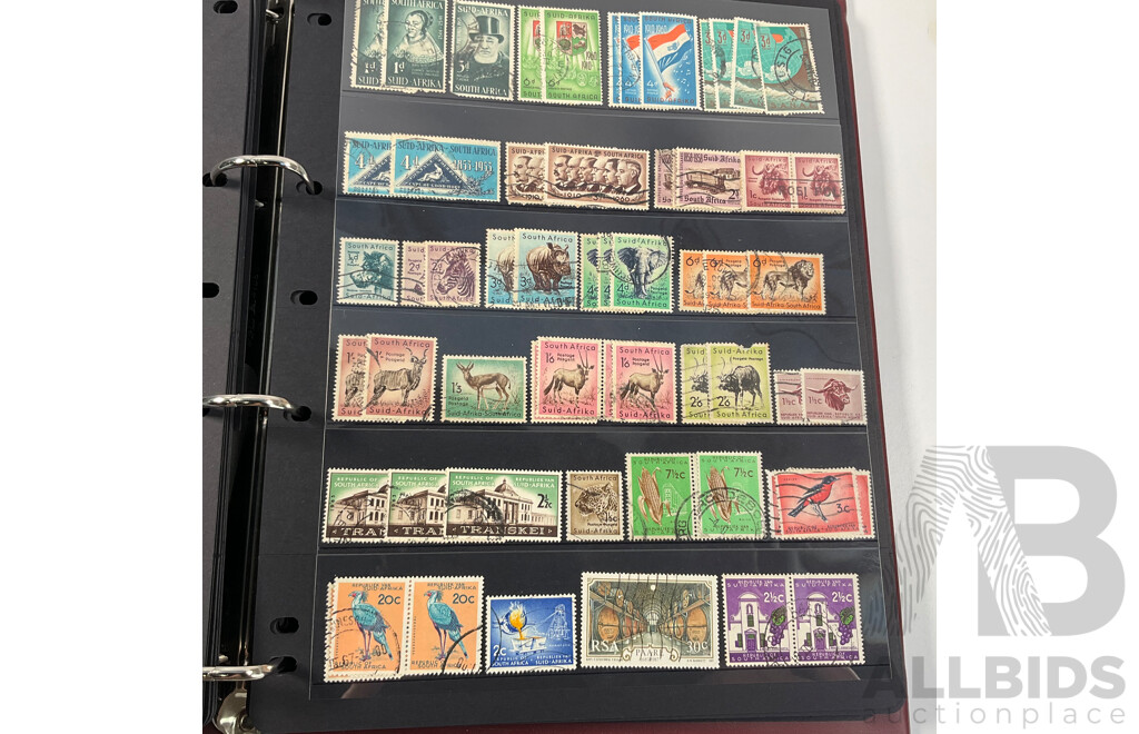 Album of Antique and Vintage International Stamps Including Brazil 1920's, Bolivia Mint 1950's Set, South Africa KGV, Sudan, Rwanda Mints, Tokelau Islands Mint Hinged, Tonga, Yemen, Manchukuo and More