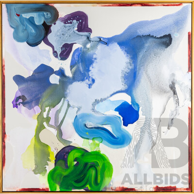 Sam Iurada (20th Century, Australian), Untitled - Inland Rivers, Original Acrylic on Canvas, 110H x 110W cm (frame)