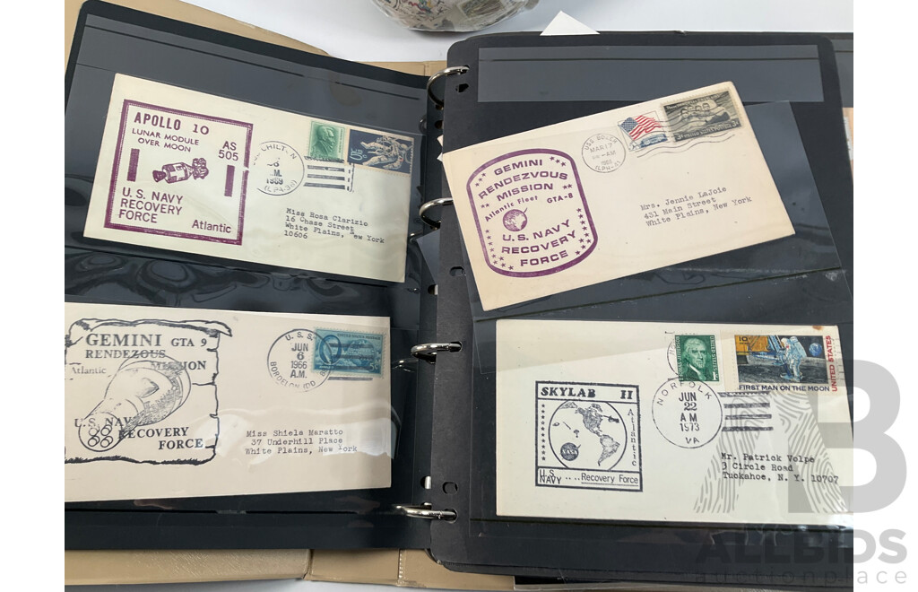 Album of Mostly 1960's-1980's Australian First Day Covers Including Many Qantas Inaugural Flights, Collection of Vintage Cancelled International Stamps