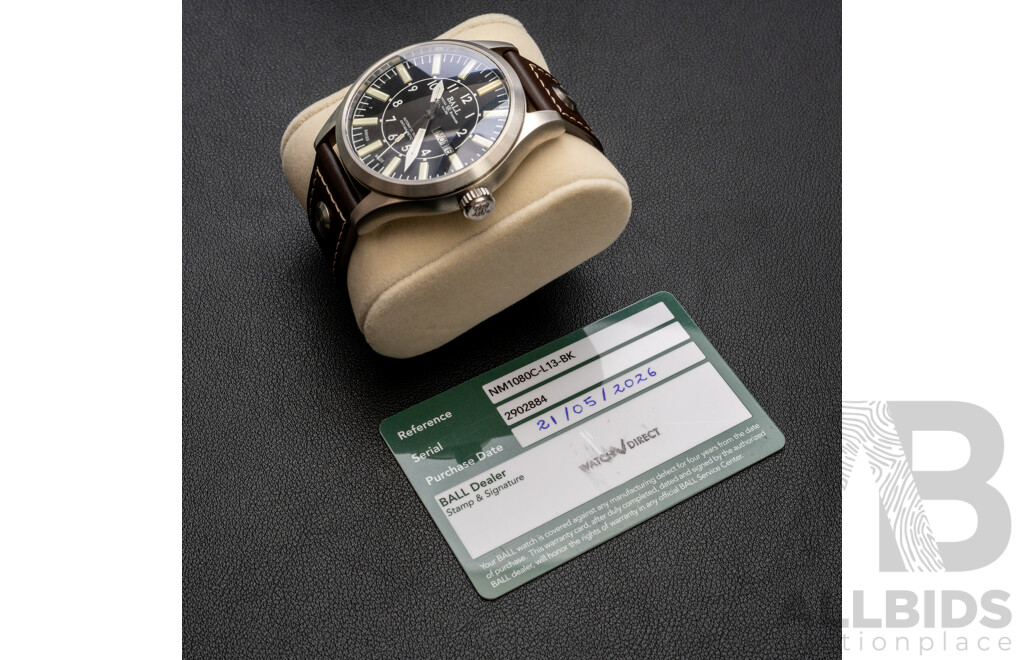 BALL Engineer Master II Aviator Automatic 46mm Watch - NM1080C-L13-BK with Box & Warranty Card  Description