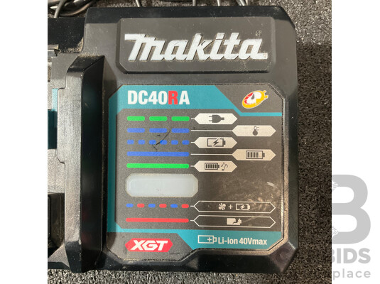 1661885 · MAKITA 40V Max XGT Rapid Optimum Charger (DC40RA) and 18V Battery Adapter for XGT Charger - Lot of 2