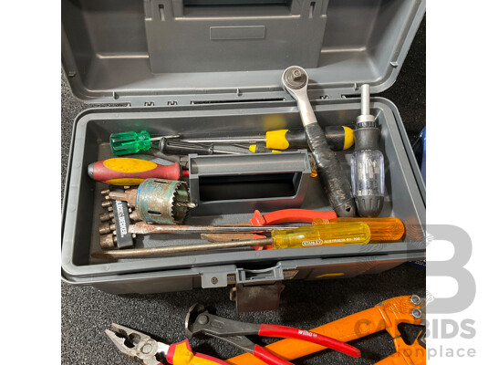 1661879 · Assorted Hand Tools and FERREX Drill