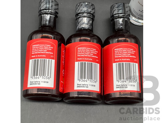 1661087 · QUEEN Organic Vanilla Extract 100ml (x3) and Finest Vanilla Madagascar Pure Extract (x2) - Lot of 5
